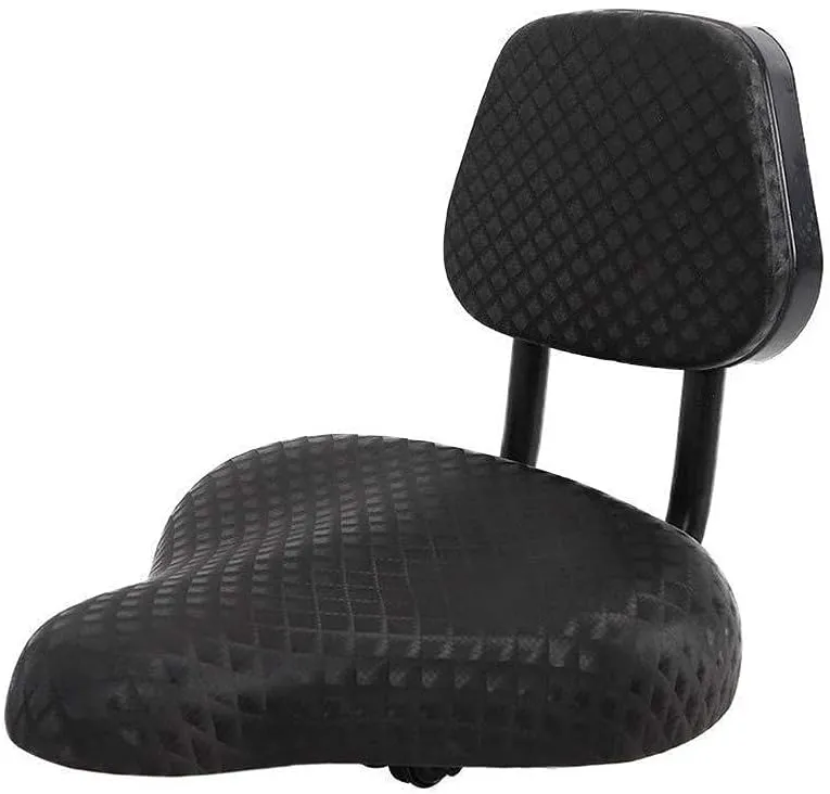 Wide Bike Seat with Backrest and Comfortable Ergonomic Design for Men and Women Leather Saddle Pad for eBike, Tricycle, and Big Bikes