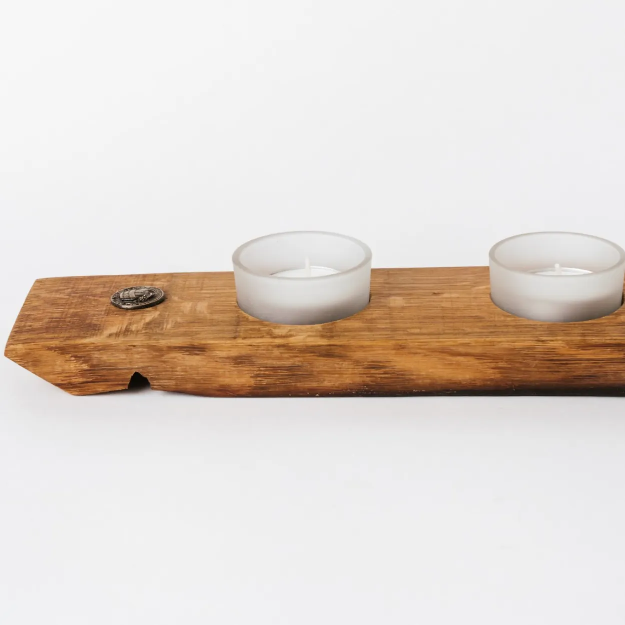 Wine Barrel Double Candle Holder