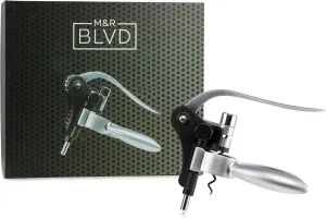 Wine Bottle Opener by M&R Blvd. - Professional Grade, Deluxe Screwpull Lever Corkscrew - Premium Bar Accessory & Wine Gift - Silver