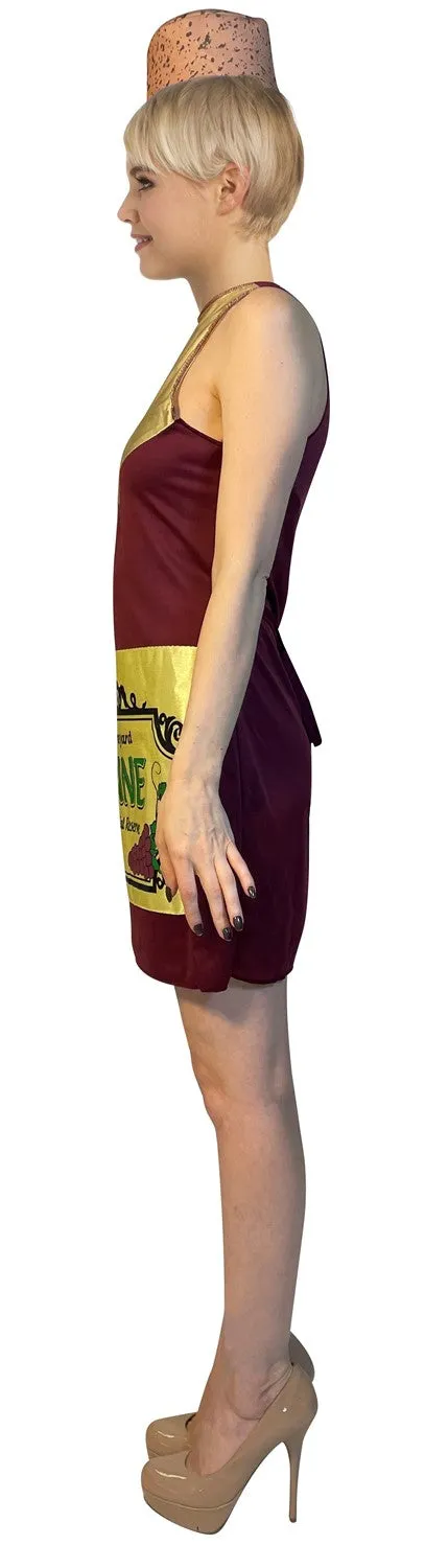 Wine Halloween Costume Dress with Hat, Women's Size 2-6