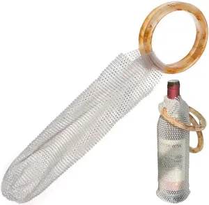 Wine Handbag Champagne Bottle Holder Reusable Carrying Drink Bags Tote Shiny Rhinestones Wine Bottle Storage Bag Wine Carrier
