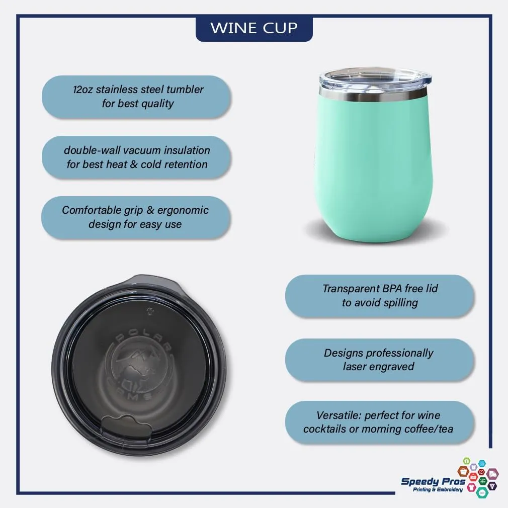 Wine Tumbler with Lid 12 Ounces Jepers Creepers Engraved Stainless Steel Wine Cup Chill