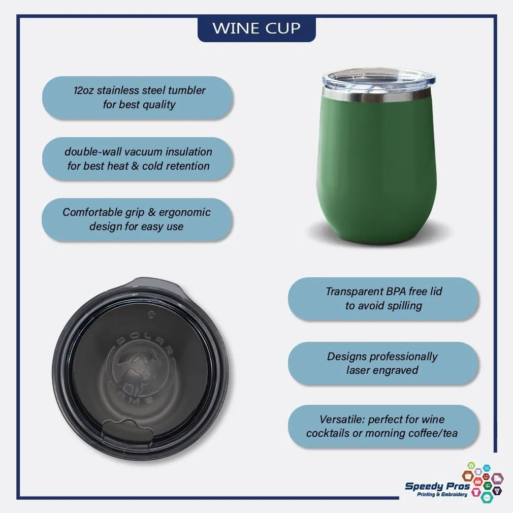 Wine Tumbler with Lid 12 Ounces Queen of The Road Cars & Transportation Off-Road Vehicles Engraved Stainless Steel Wine Cup Forest Green