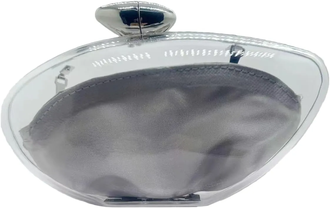 Women Acrylic Evening Clutch Purse Unique Clear Handbag with Detachable Chain for Wedding Party Prom, Transparent