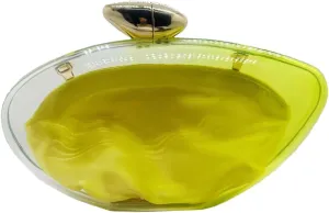 Women Acrylic Evening Clutch Purse Unique Clear Handbag with Detachable Chain for Wedding Party Prom, Yellow