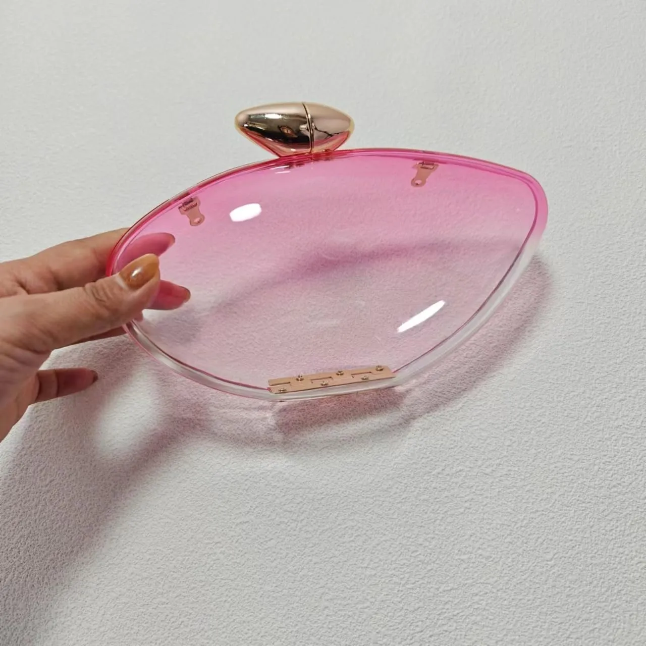 Women Acrylic Evening Clutch Purse Unique Clear Handbag with Detachable Chain for Wedding Party Prom, Yellow
