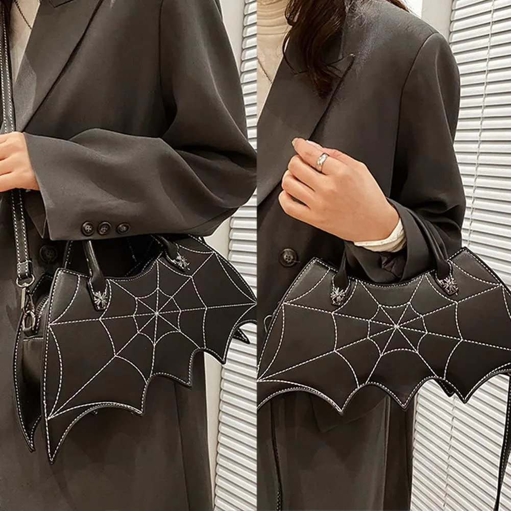 Women Bat Wing Crossbody Bag Goth Punk Fashion Handbag for Girl Gothic Shoulder Bag