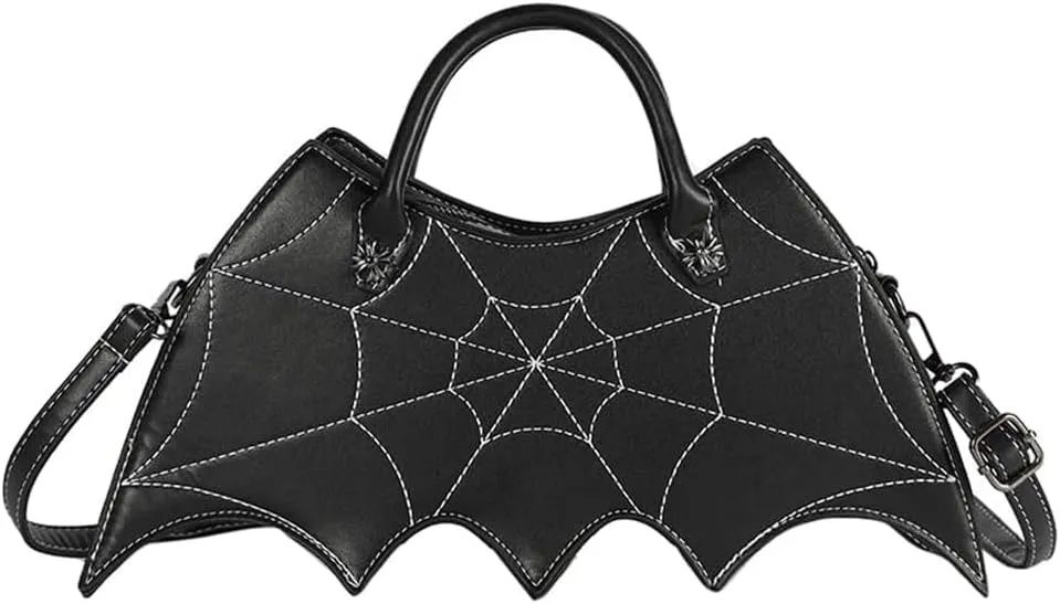 Women Bat Wing Crossbody Bag Goth Punk Fashion Handbag for Girl Gothic Shoulder Bag