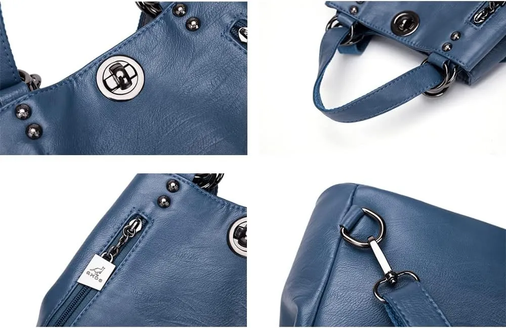 Women Classic Retro Backpack Shoulder Bags Faux Leather Fashion Daypack-Wine