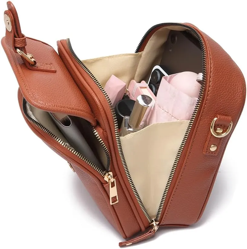 Women Large Capacity Sling Purse with Multiple Card Slots, Vintage Messenger Bag,Mini Shoulder Handbag