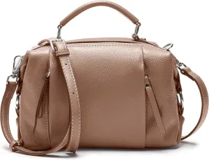 Women Small Genuine Leather Shoulder Bag Multi Pocket Crossbody Purse for Lady Handbag