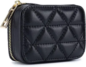 Women Toiletry Makeup Leather Lipstick Case Organizer Cosmetic Mirror Bag