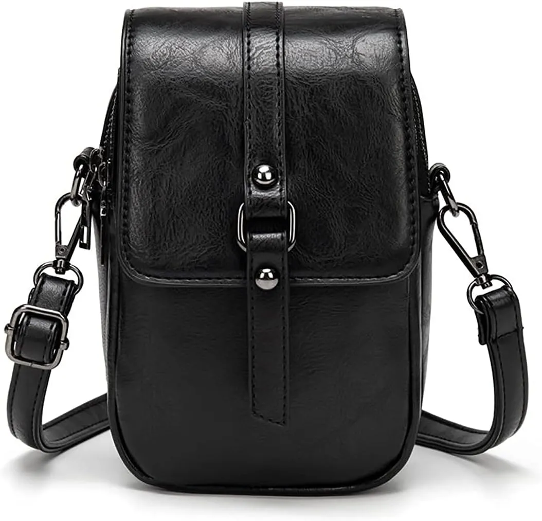 Women Vintage Crossbody Phone Bag Small Messenger Shoulder Bag Handbag Wallet Purse with Earphone Hole