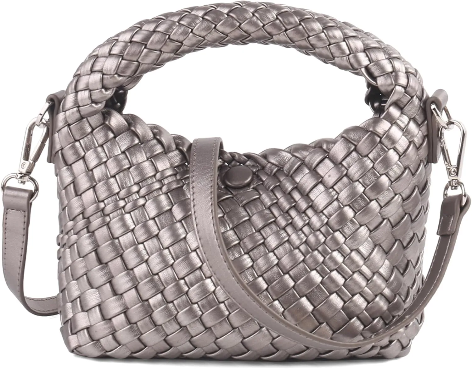 Women Woven Handbags with Detachable Strap Tote Small Crossbody Bag Hand Shoulder Bag Purses Cassual Top Handle Bags