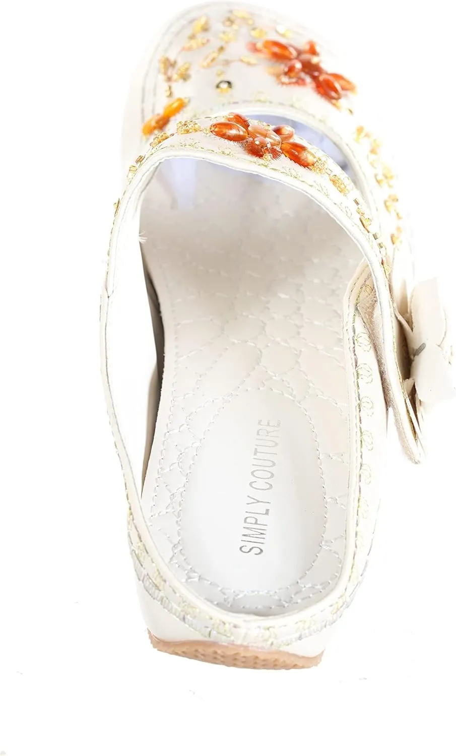 Women's Beaded Embroided Floral Mary Jane Shoes