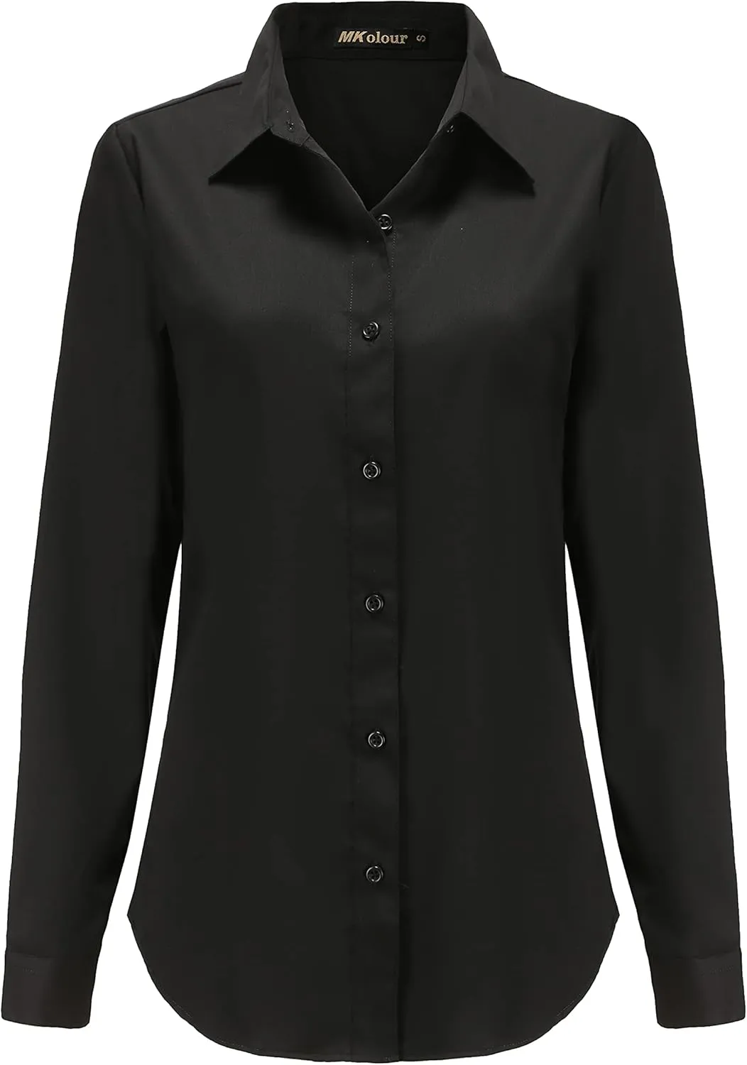 Womens Classic Fit Dress Shirt, White Button Down Shirt for Women, Wrinkle Free Collared Blouse, Dressy Casual Work Tops