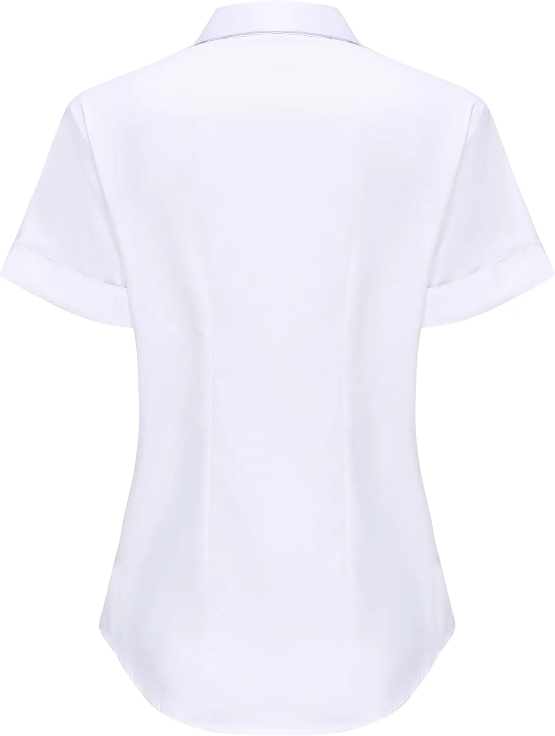 Womens Classic Fit Dress Shirt, White Button Down Shirt for Women, Wrinkle Free Collared Blouse, Dressy Casual Work Tops