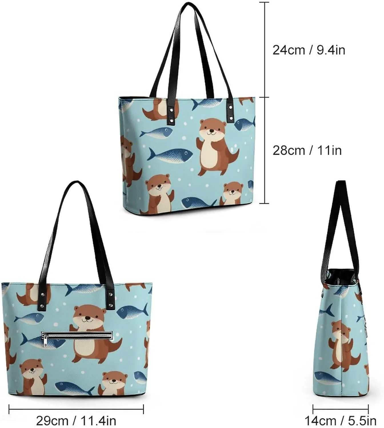 Women's Elegant Leather Handbag Unisex Leather Tote Bag Lightweight Handbag