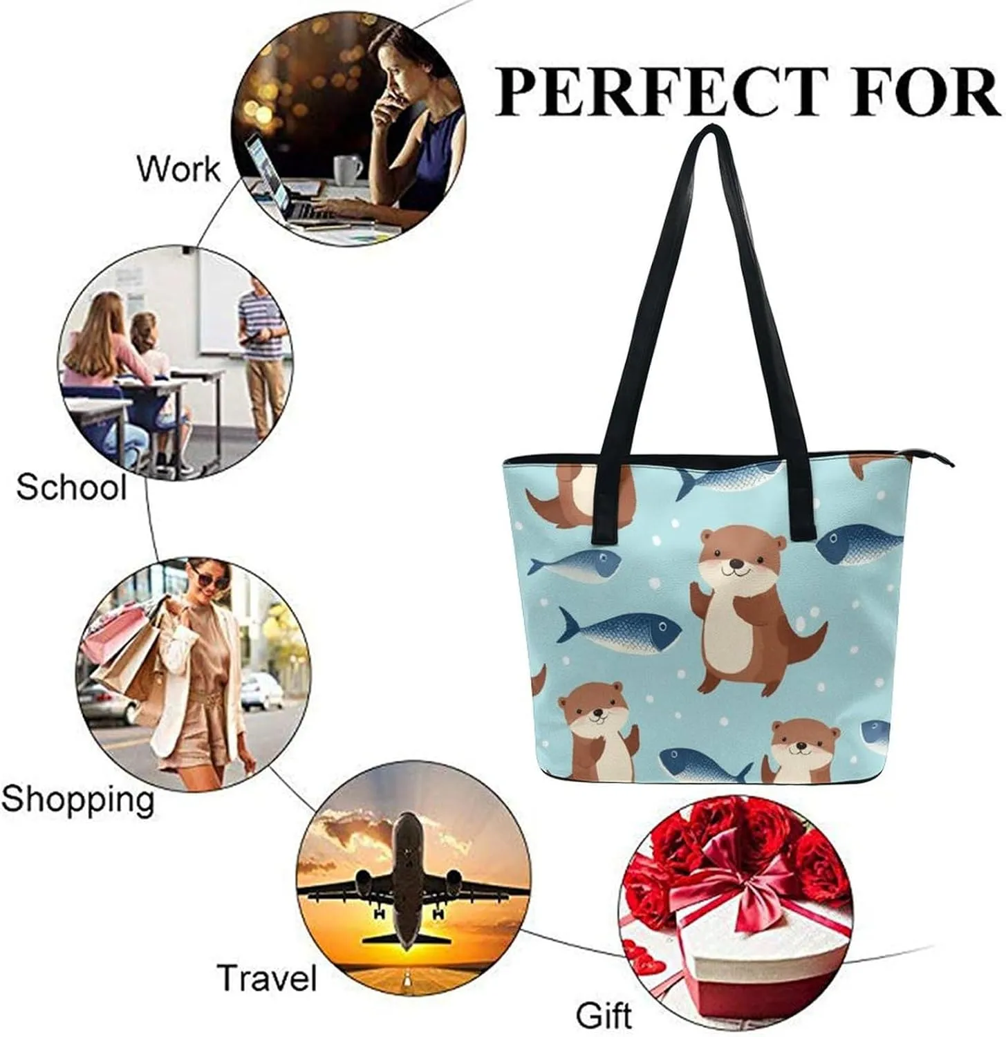 Women's Elegant Leather Handbag Unisex Leather Tote Bag Lightweight Handbag