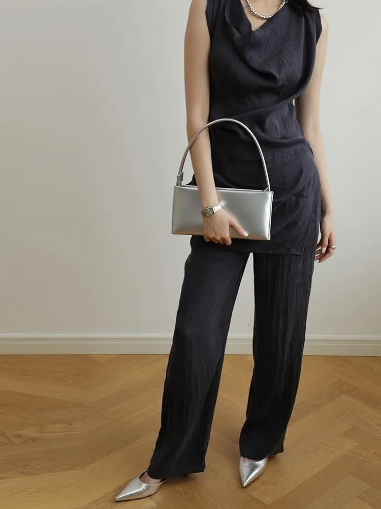 Women's Leather Envelope Messager Bag Shoulder Armpit Crossbody Bag Handbag Hobo Versatile Stylich Casual Luxury
