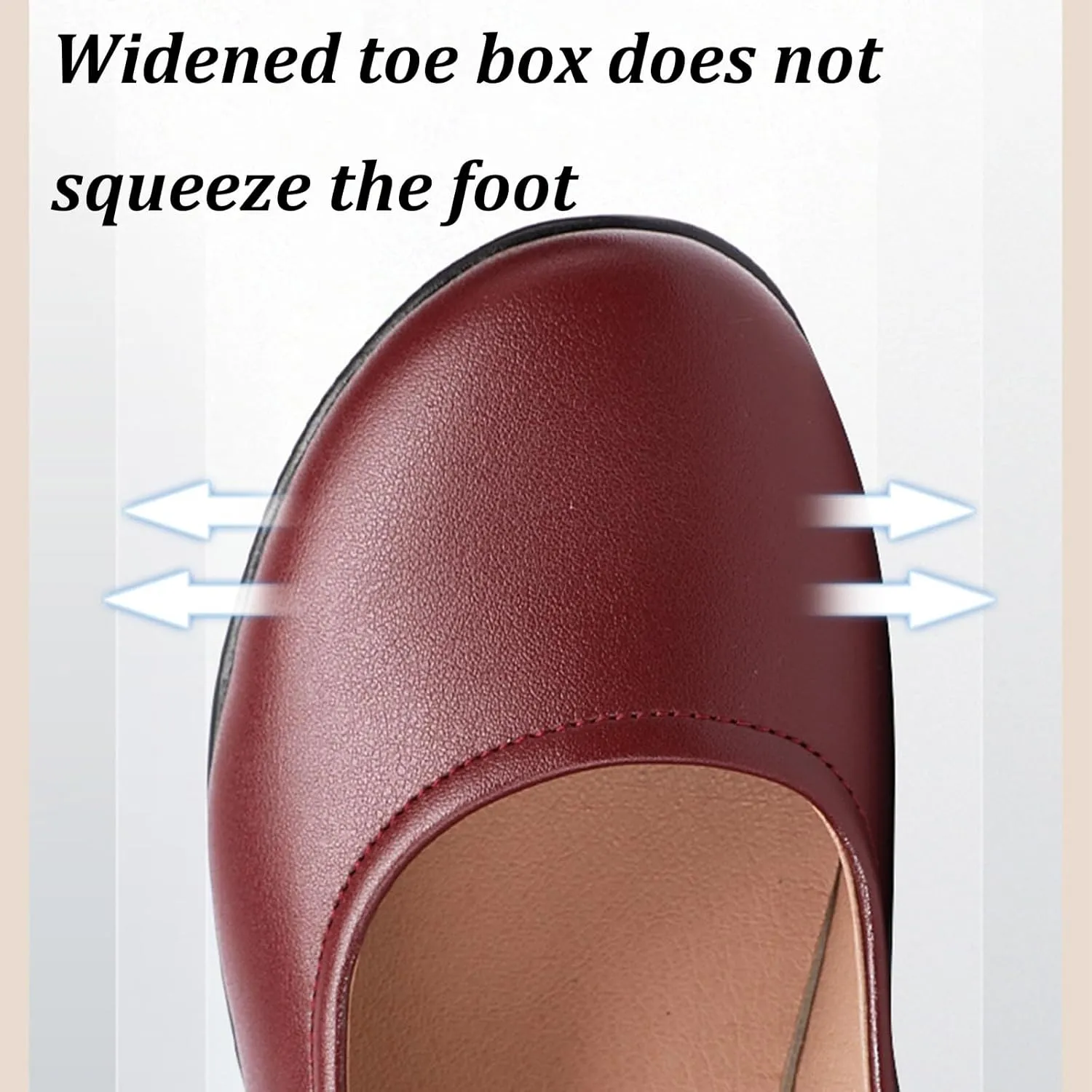 Women's Leather Fashion Wedge Heel Mary Janes with Adjustable Ankle Strap Comfort Non Slip Platform Mom Shoes for Casual Shopping Outdoor
