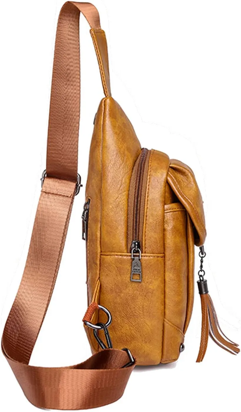 Women's Leopard Chest Bag Sling Bag for Women Sling Crossbody Bag Chest Backpack Bag Satchel Daypack Purse