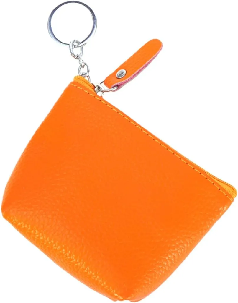 Women's Mini Cowhide Leather Travel Bag Zipper Coin Purse Cosmetic Travel Bag
