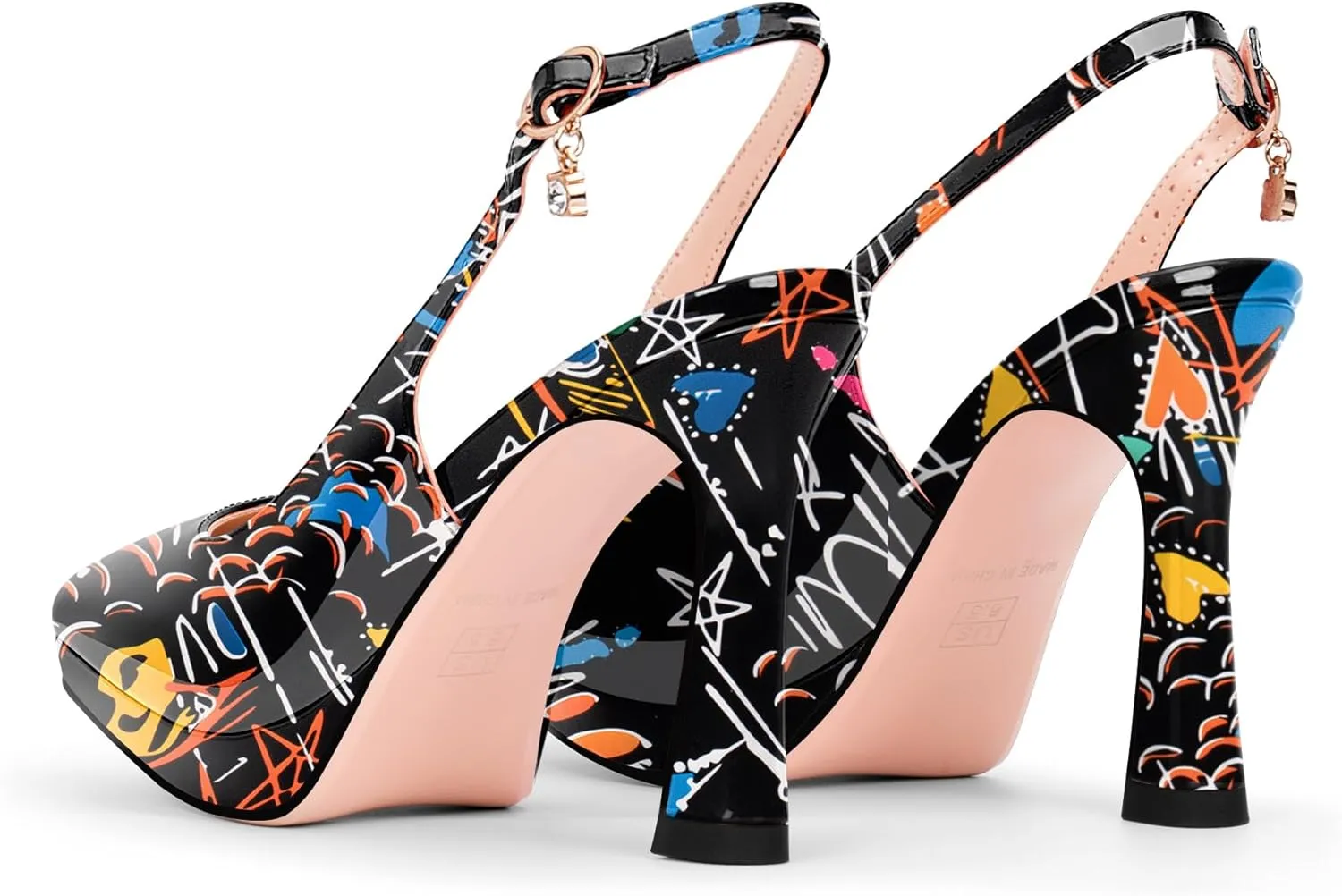 Women's Platform Slingback Closed Pointed Toe High Heel Pumps Slip On Party Dress Shoes
