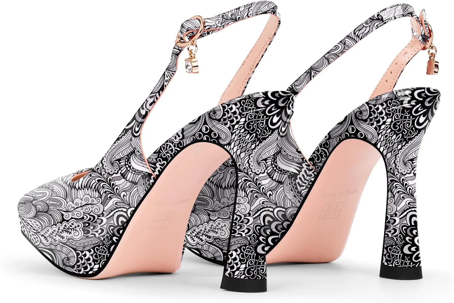 Women's Platform Slingback Closed Pointed Toe High Heel Pumps Slip On Party Dress Shoes