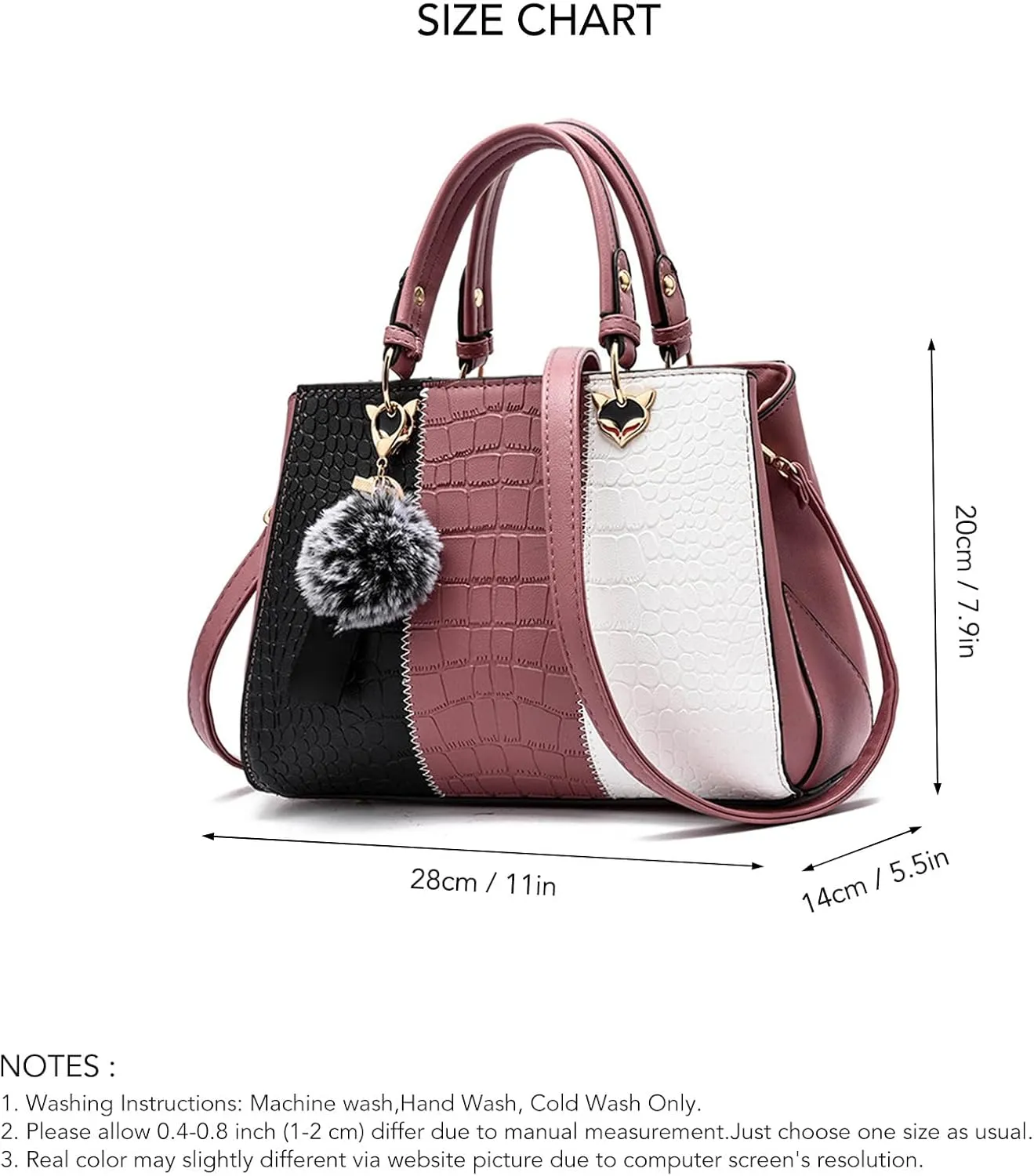 Women's Stylish Large Capacity PU Leather Shoulder Bag, Color Block Design Handbag for Work and Daily Use