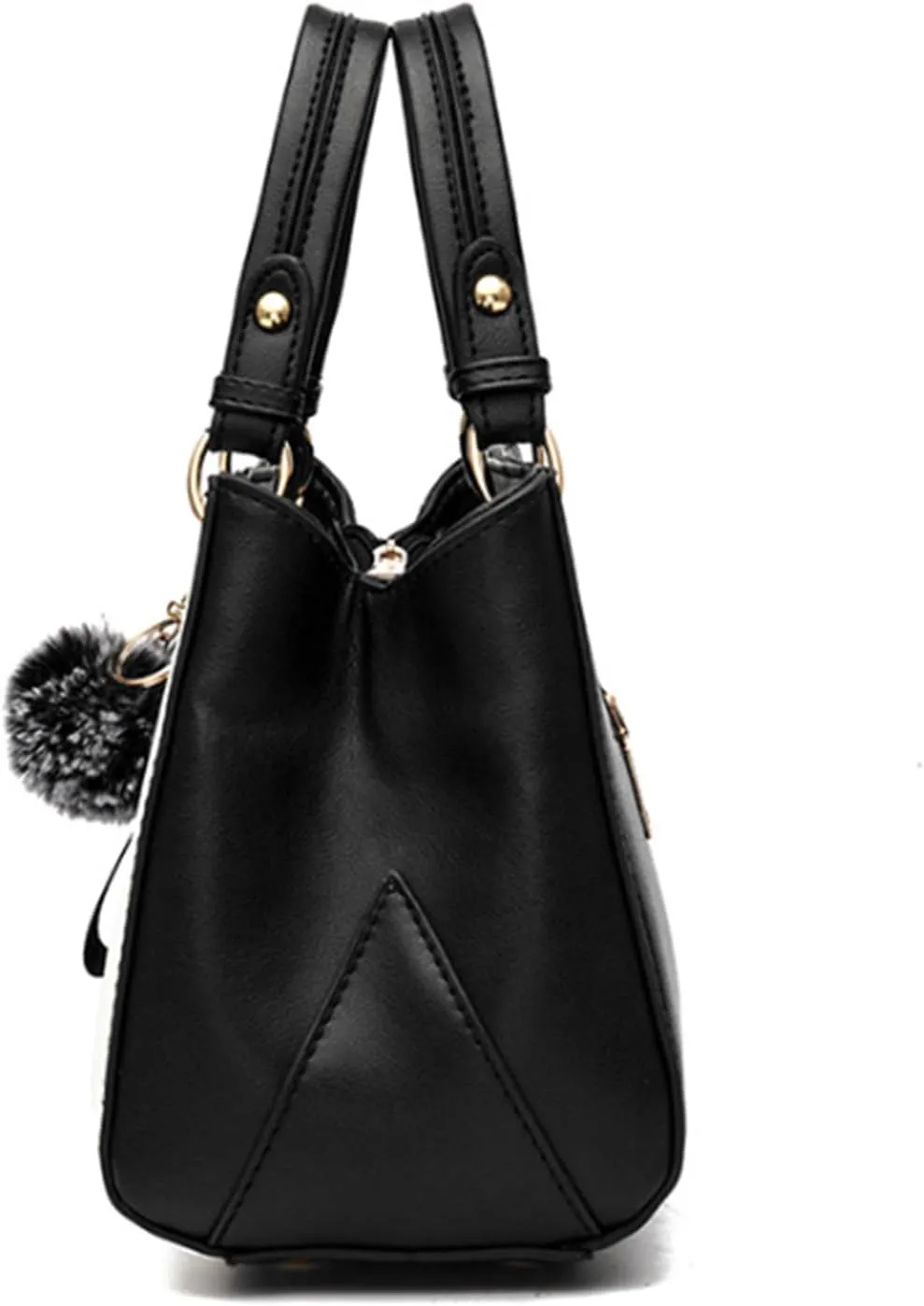 Women's Stylish Large Capacity PU Leather Shoulder Bag, Color Block Design Handbag for Work and Daily Use