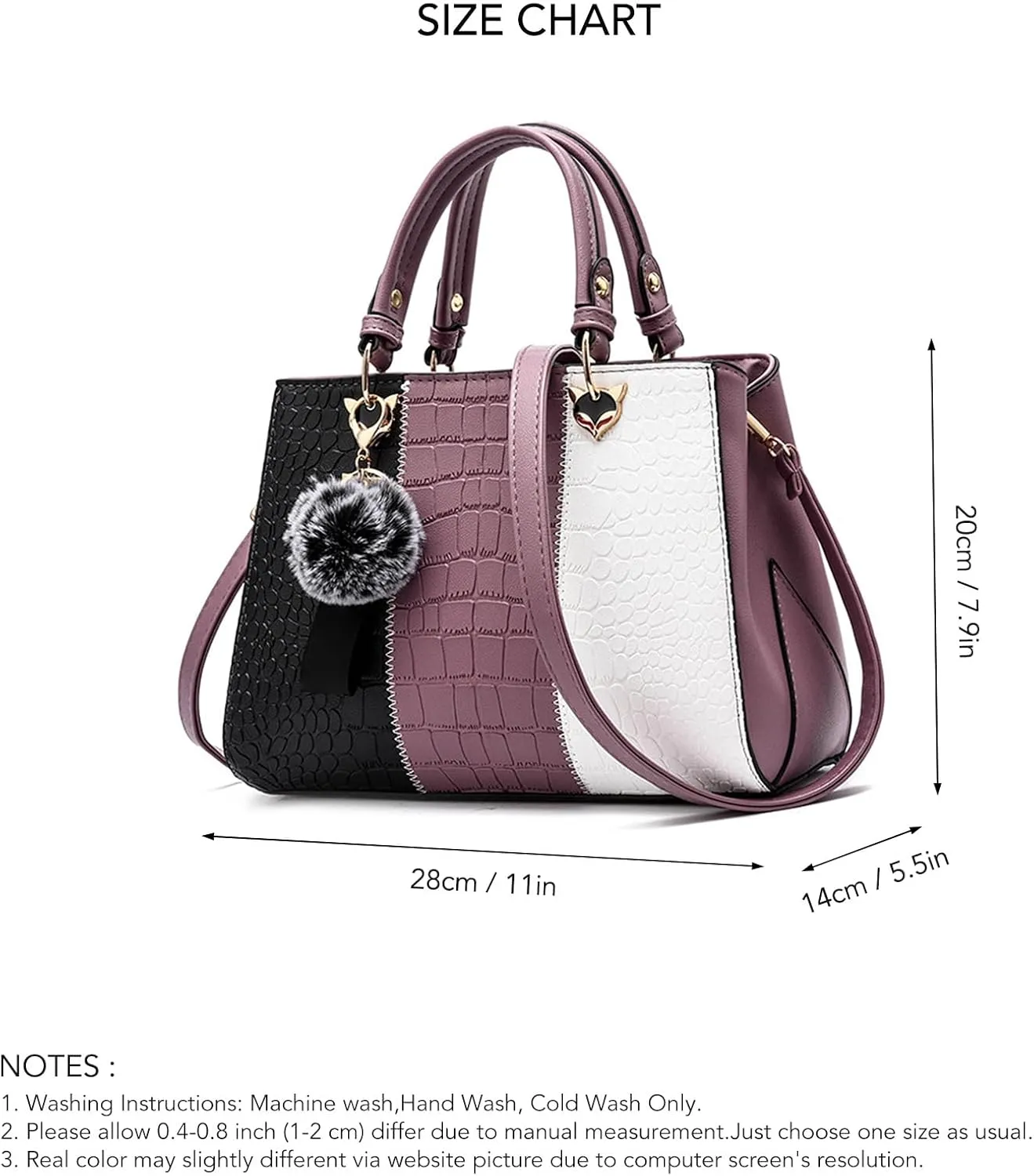 Women's Stylish Large Capacity PU Leather Shoulder Bag, Color Block Design Handbag for Work and Daily Use