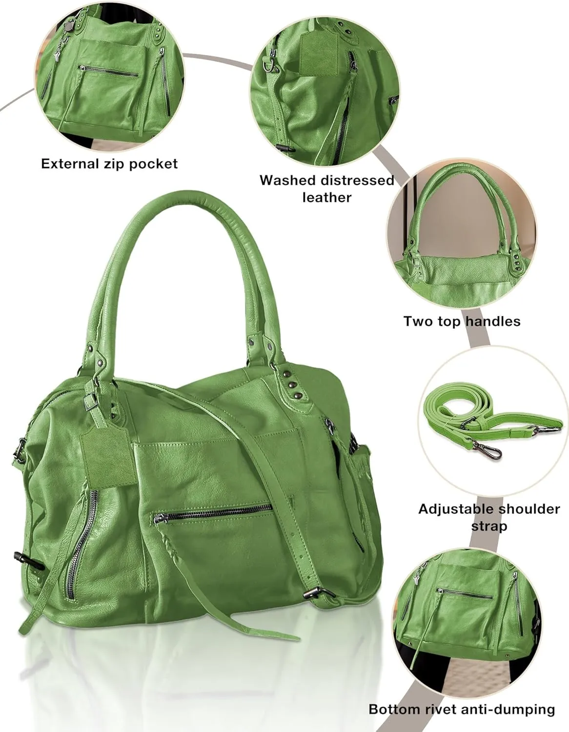 Women's Tote Bag with Zipper Free Emerson Tote People Bag Large Shoulder with Adjustable Strap Women Leather Handbags