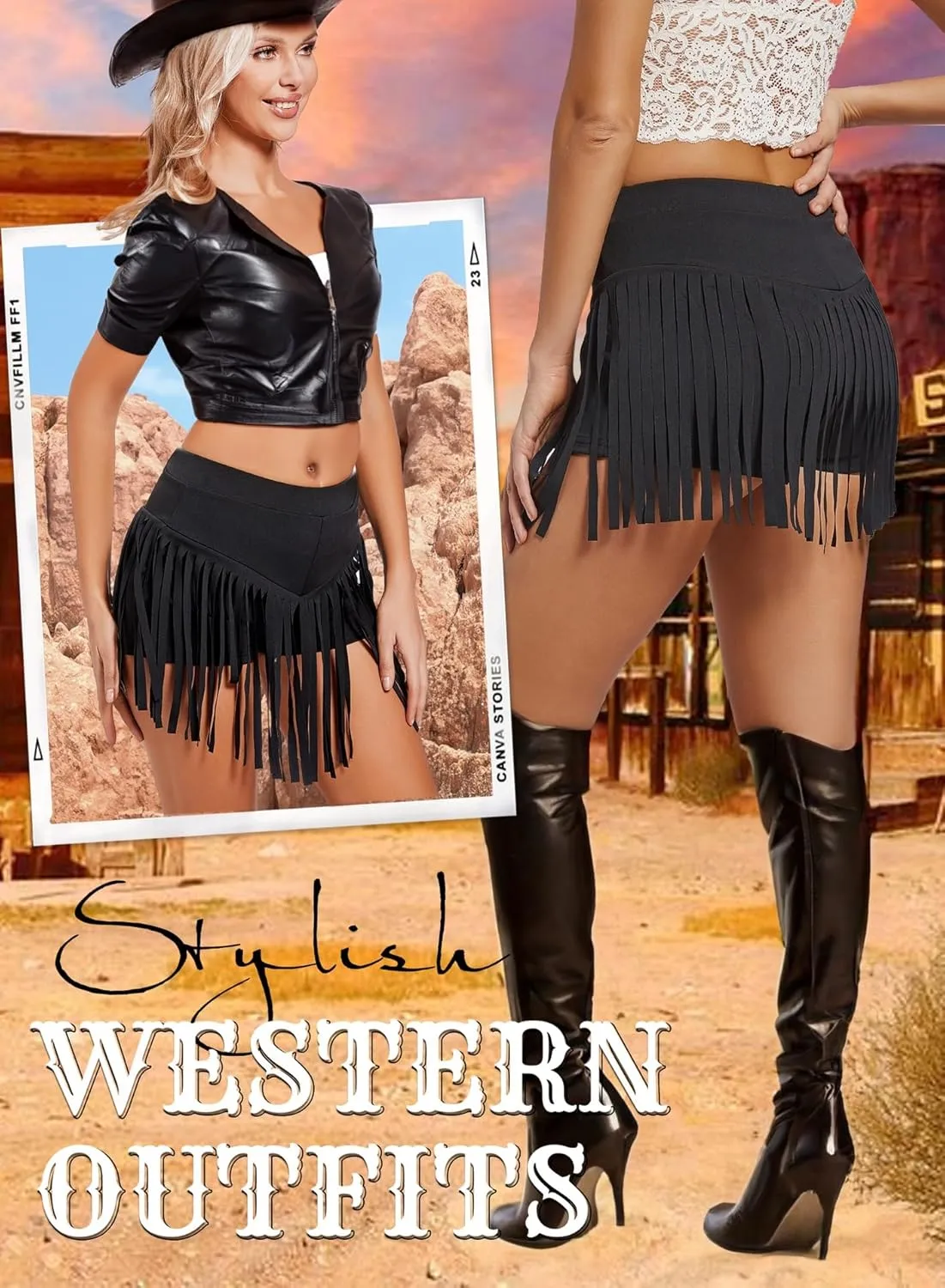 Womens Western Cowgirl Fringe Shorts - Country Concert Outfits Sexy Booty Pole Dance Rave Festival Tassel Bottoms