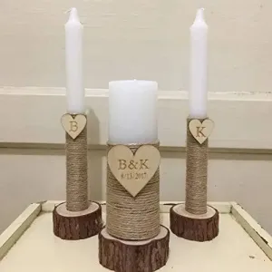Wooden Wedding Candle Holders