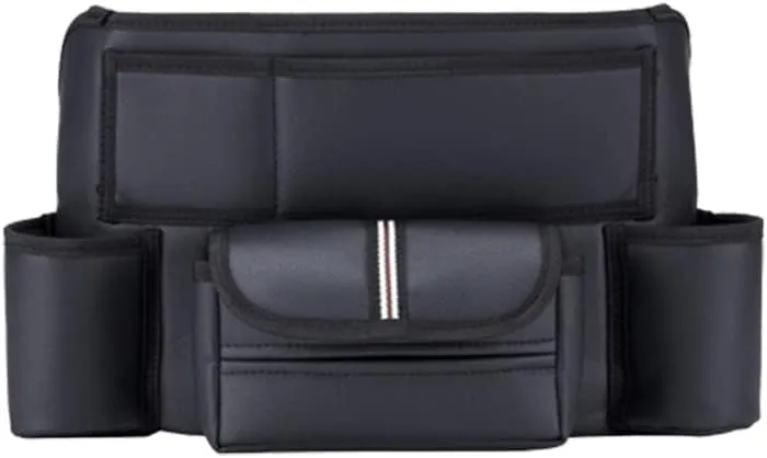 X Car Seat Middle Hanger Storage Bag Luxury Auto Handbag Holder Between Seats Tissue Water Cup Pockets Stowing Tidying X (Color : Bag-White line)