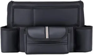 X Car Seat Middle Hanger Storage Bag Luxury Auto Handbag Holder Between Seats Tissue Water Cup Pockets Stowing Tidying X (Color : Bag-White line)