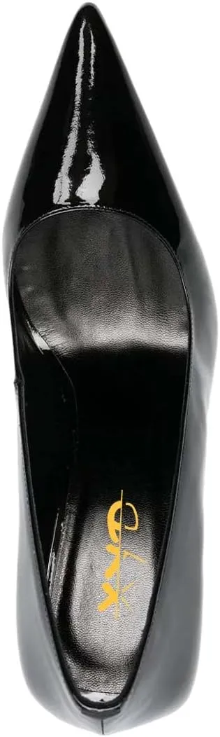 XYD Women Dress Classic Pumps Pointed Toe Mid High Flared Heels Slip On Office Lady Party Event Formal Shoes