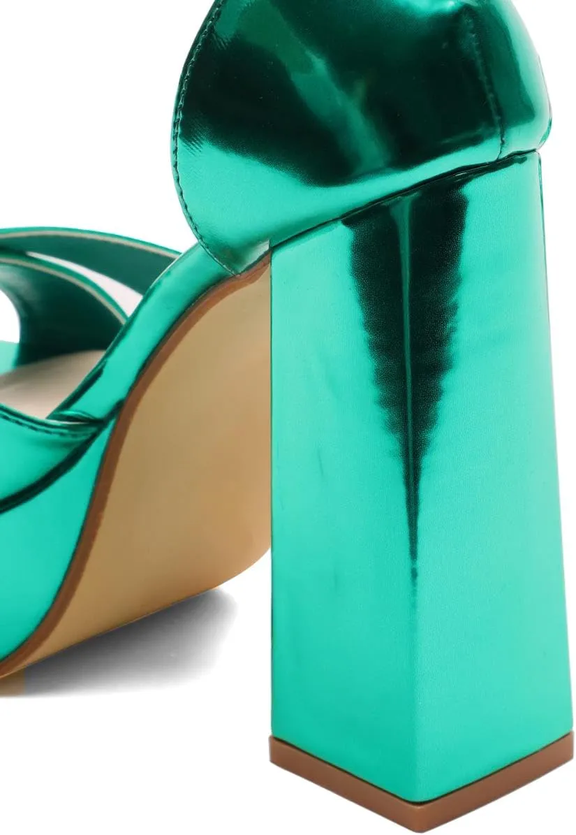 XYD Women Fashion Block Thick Heel Platform Sandals Crossover Strap Open Square Toe Ankle Strappy Pumps Evening Event Party Shoes