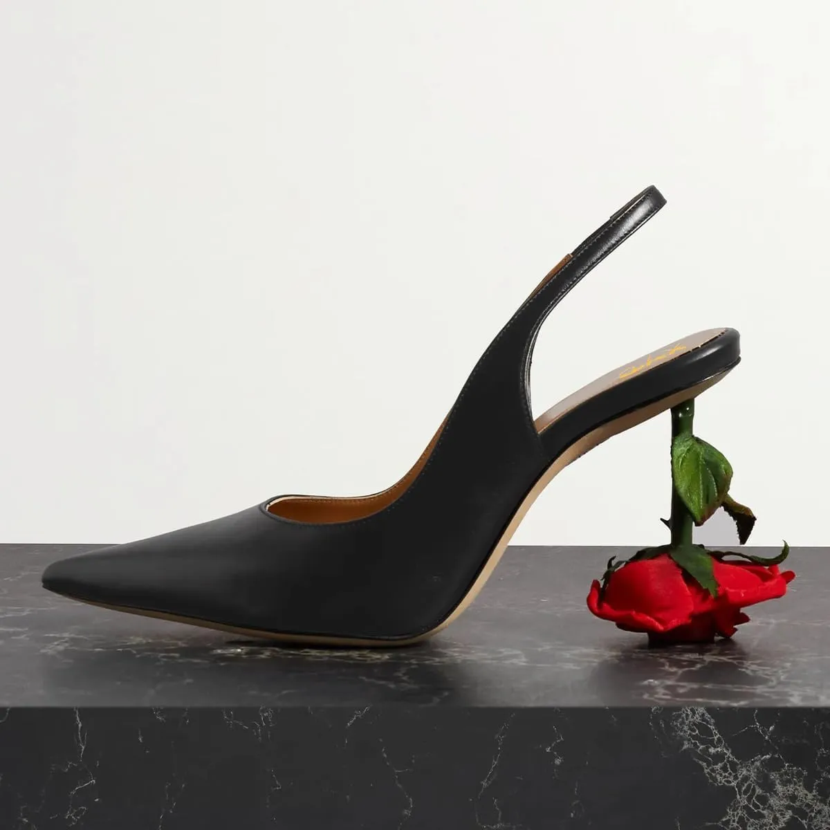 XYD Women's Romantic Rose Heel (80mm) Closed Pointed Toe Slingbacks Pumps Sexy Lady Formal Event Evening Fashion Shoes