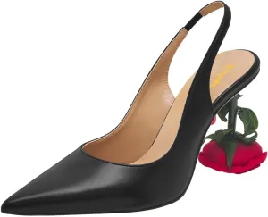 XYD Women's Romantic Rose Heel (80mm) Closed Pointed Toe Slingbacks Pumps Sexy Lady Formal Event Evening Fashion Shoes