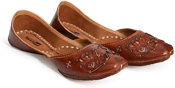 YASH & CO. Pure Leather Hand Crafted Bellies| Rajasthani Jutti, Mojari| Latest Collection Comfortable Stylish Slip on Bellies & Ballerina for Women & Girls/Ethnic Bellies Footwear