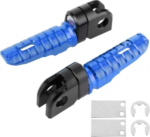 Yctze Pair of Front Foot Pegs Aluminum Alloy Pedals Fit for Ninja Z125 PRO Z250/SL Z400 Z900 (blue)