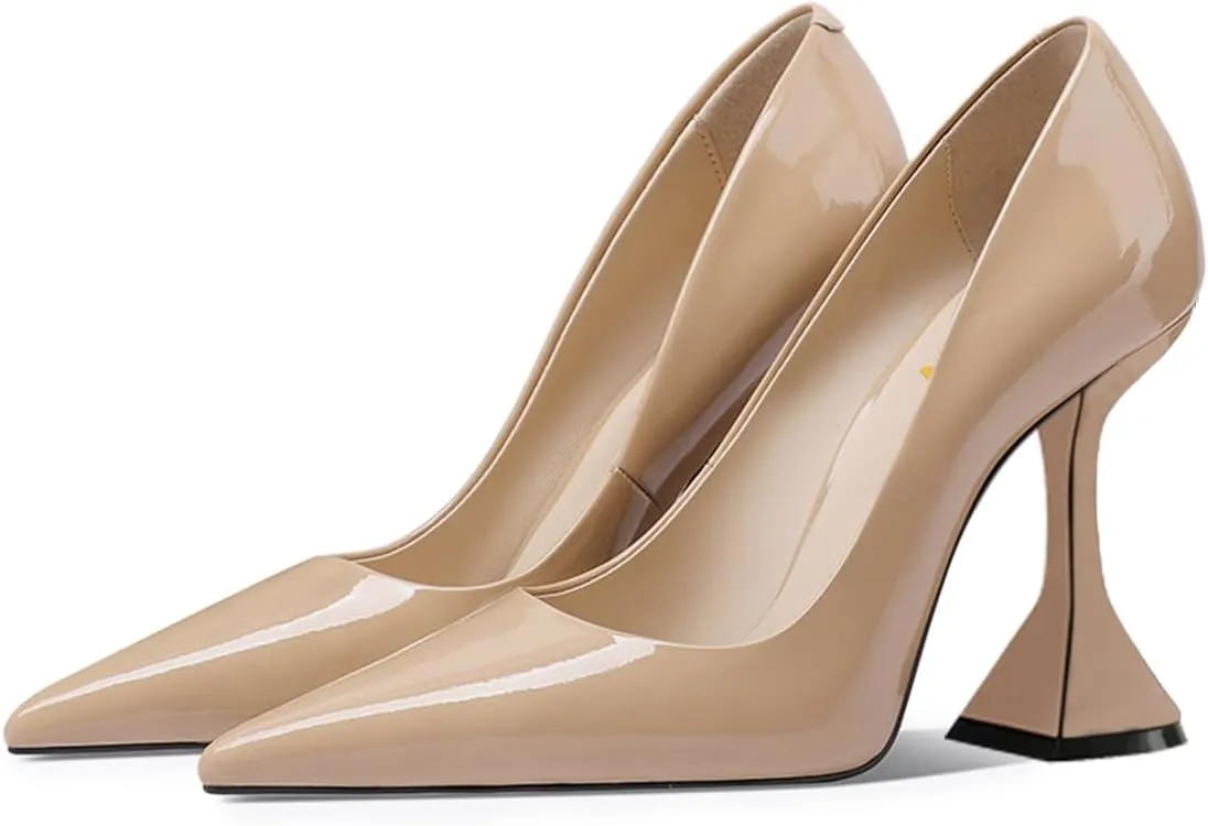 YDN Women Pointed Toe Slip on Pumps Special Kitten High Heel Shoe for Party Prom Dress Lady Size 4-16 US
