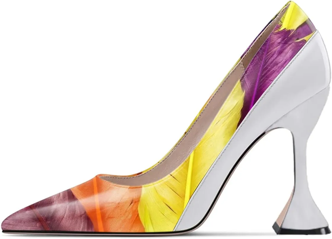 YDN Women Pointed Toe Slip on Pumps Special Kitten High Heel Shoe for Party Prom Dress Lady Size 4-16 US