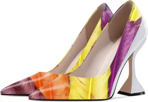 YDN Women Pointed Toe Slip on Pumps Special Kitten High Heel Shoe for Party Prom Dress Lady Size 4-16 US