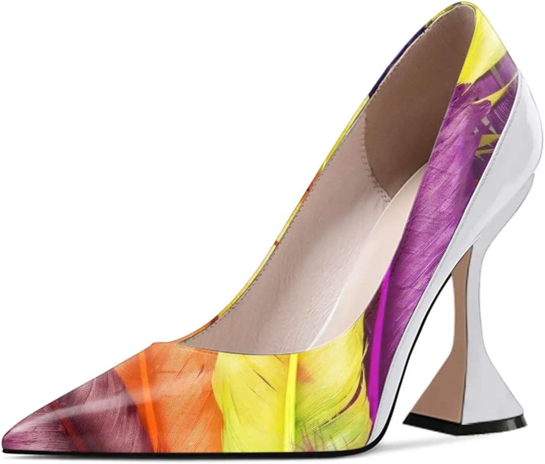 YDN Women Pointed Toe Slip on Pumps Special Kitten High Heel Shoe for Party Prom Dress Lady Size 4-16 US