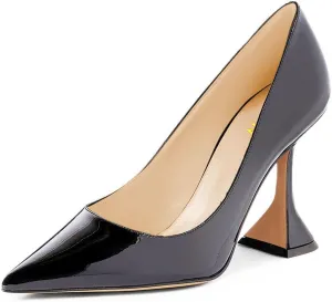YDN Women Pointed Toe Slip on Pumps Special Kitten High Heel Shoe for Party Prom Dress Lady Size 4-16 US