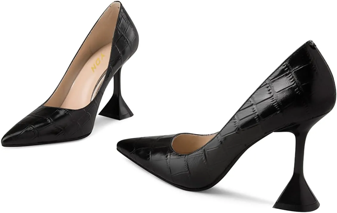 YDN Women Pointed Toe Slip on Pumps Special Kitten High Heel Shoe for Party Prom Dress Lady Size 4-16 US