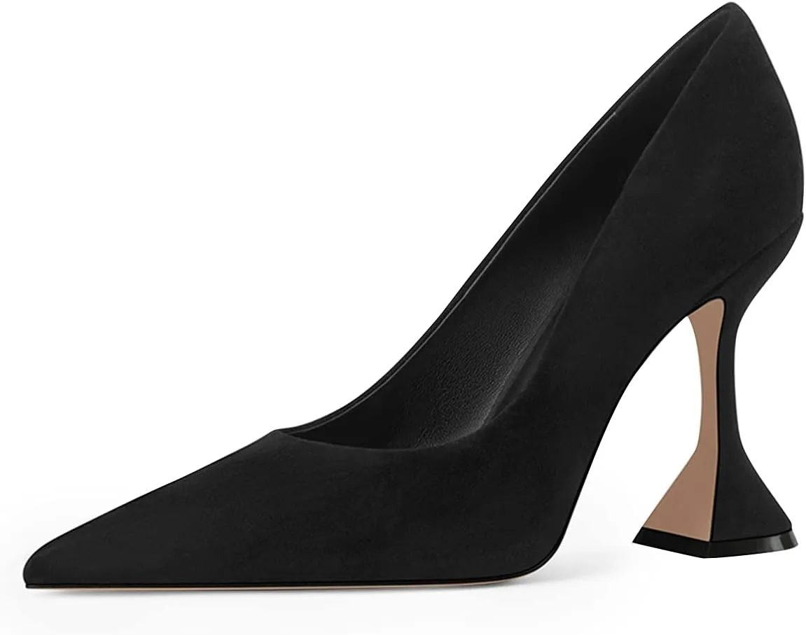 YDN Women Pointed Toe Slip on Pumps Special Kitten High Heel Shoe for Party Prom Dress Lady Size 4-16 US